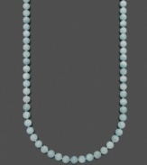 Ocean hues to spruce up your look. This beautiful beaded (8-9 mm) necklace features aquamarine (220 ct. t.w.) and a sterling silver clasp. Approximate length: 24 inches.