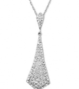 Tomboy chic. Kaleidoscope's career-inspired tie pendant shines with the addition of round-cut clear crystals with Swarovski Elements. Set in sterling silver. Approximate length: 18 inches. Approximate drop: 1-5/8 inches.