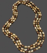 Lovely cultured freshwater pearls (7-8 mm) in a mix of sandy tones add lush natural beauty to your look. Approximate length: 64 inches.