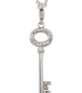 When it comes to looking stylish, what's the key to success? Start off with City by City's sparkling crystal key pendant! Made in silver tone mixed metal. Approximate length: 16 inches + 3-inch extender. Approximate drop: 2-1/2 inches.