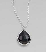 From the Rock Candy® Collection. This chic style features a rich, faceted black onyx in sleek sterling silver on a link chain. Black onyxSterling silverLength, about 16 to 18 adjustablePendant size, about ½ Lobster clasp closureImported 