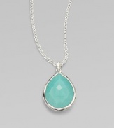 From the Rock Candy® Collection. Rich, faceted turquoise stone in sleek sterling silver on a link chain. Sterling silverTurquoiseLength, about 16 to 18 adjustablePendant size, about ½Lobster clasp closureImported 