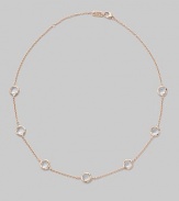 From the Ippolita Rosé Collection. Clear quartz stations grace a delicate rose goldplated chain.Clear quartz An alloy of 18K gold and sterling silver plated with 18K rose gold Length, about 16 - 18 Lobster clasp closure Imported 