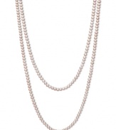 100 inches of pure sophistication. This delightful endless necklace features a shimmering row of light pink cultured freshwater pearls (7-8 mm). Approximate length: 100 inches.