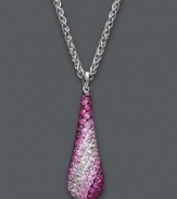 Pink perfection. Balissima by Effy Collection's sweet teardrop-shaped pendant features shades of round-cut pink sapphires (3-7/8 ct. t.w.) in a sterling silver setting. Approximate length: 18 inches. Approximate drop: 1-1/2 inches.