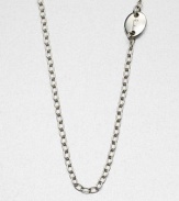 EXCLUSIVELY AT SAKS. From the Plaquette Collection. A sterling silver link chain with a logo plaque detail is crafted as a celebration of the founding years of this brand. Sterling silverLength, about 39Slip-on styleMade in Italy 