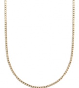 A simple chain adds a ton of dimension. Giani Bernini's intricate box chain is crafted in 24k gold over sterling silver. Approximate length: 16 inches.