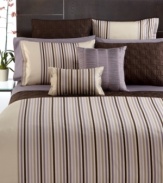 Ultra-modern with an undeniable sense of chic, Quadrus Stripe European shams from Hotel Collection feature a sophisticated stripe print in luxurious, 400-thread count Pima cotton treated with a wrinkle-resistant finish. Zipper closure; double-flange edge.