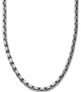 Just a touch of bold silver and black adds a little edge to any look with this sterling silver cable chain necklace. Approximate length: 22 inches.