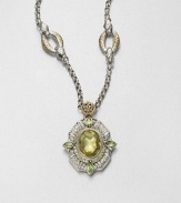 EXCLUSIVELY AT SAKS. From the Irma Collection. A pendant of faceted lemon citrine set in a sterling silver design, surrounded in complimentary peridot stones on a 18k gold accented bale. Lemon citrine and peridotSterling silver18k goldSize, about 2Fixed baleImportedPlease note: Necklace not included. 