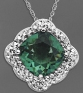 Envy-inducing green. Kaleidoscope's breathtaking pendant features a round-cut green crystal and rows of surrounding crystals with Swarovski Elements. Set in sterling silver. Approximate length: 18 inches. Approximate drop: 9/10 inch.