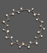 Let beauty grow. This gorgeous necklace features Keishi cultured freshwater pearls set in sterling silver. Approximate length: 17 inches.