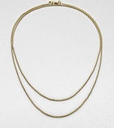 A baby box chain necklace in radiant 18k gold. 18k goldLength, about 32Lobster clasp closureImported 