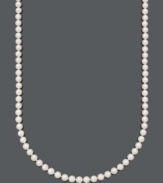 Stately polish. Belle de Mer's eternally elegant necklace highlights grade A+, cultured freshwater pearls (7-1/2-8 mm) and a 14k gold clasp. Approximate length: 30 inches.