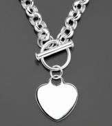 Steal her heart. Necklace by Giani Bernini features a lovely sterling silver chain link with a heart tag, perfect for inscribing initials or a message of love. Approximate length: 17 inches. Approximate drop: 1-1/4 inches.