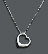 The symbol for love, recognized around the world. Unwritten necklace features a sleek, open heart design crafted in sterling silver. Approximate length: 18 inches. Approximate drop: 1/2 inch.