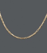 Simplicity and style combine. This necklace features an intricate baguette design crafted in 14k gold. Approximate length: 18 inches.