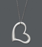 Let love shine in this smooth Giani Bernini pendant. An open-cut heart pendant features an asymmetrical design strung from a delicate chain. Crafted in sterling silver. Approximate length: 18 inches. Approximate drop: 3/4 inch.