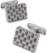 Get hired over and over again with these basket weave cufflinks by Donald J. Trump.