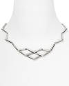 Inject some serious edge into your jewel box with this zig-zag necklace from Low Luv by Erin Wasson, crafted for a tough-chic look from silver plated metal.