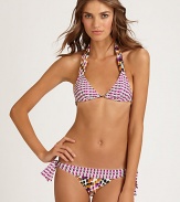 EXCLUSIVELY AT SAKS. The quintessential mix of bold prints, flattering self-tie details and curve-accentuating bust darts create an enviable swim top. Halter strap ties at neckTriangle cupsBust dartsBack tie closureFully lined82% polyamide/18% spandexHand washImported Please note: Bikini bottom sold separately. 