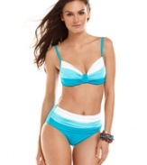 Bleu by Rod Beattie's retro-inspired high-waisted brief gets a fresh look with chic colorblocking!