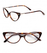 A retro-inspired acetate design with chic metal accented temples. Available in havana or black. Metal accented templesMade in Italy Please note: Non-prescriptive lens.