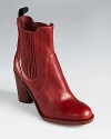 MARC BY MARC JACOBS reinvents the chelsea boot in richly-hued leather with utilitarian details. These trend-right booties effortlessly transition from season to season--as perfect with chunky sweaters as they are with floating dresses.