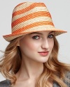 Aqua Striped Fedora