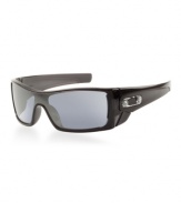 It's not about being big or bad or bold. Oakley Batwolf sunglasses are about original style, and it's a clean look of authenticity that makes the statement. A single continuous lens sweeps across a comfortably lightweight O Matter frame. The icons are interchangeable and two sets are included. They stay secure with hidden latches until you're ready to swap them out with a new color. Batwolf meets the uncompromising standards of ANSI Z87.1 for high-velocity and high-mass impact resistance, and the Plutonite lens blocks 100% of all UVA, UVB, UVC and harmful blue light up to 400nm. Clarity is key, and single-lens Oakley designs like this take advantage of Polaric Ellipsoid geometry to keep your vision sharp at all angles of view.