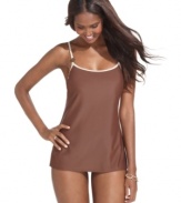 A clean-lined silhouette and chic logo details set this MICHAEL Michael Kors swimdress apart from the rest!