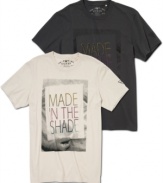 Visual aids. This graphic tee from Guess gets the message across in an instant.