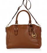 With its super soft leather and gold-toned hardware, this MICHAEL Michael Kors tote features ultra chic versatility - Top carrying handles, removable buckled shoulder strap, buckle details, back slit pocket with magnetic snap, textured leather, inside zippered back wall and slot pockets, front wall slot pockets - Perfect for everyday use, off-duty cool, or stylish travel