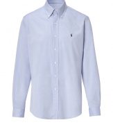 Bring classic style to your casual work ensemble with this oxford shirt from Polo Ralph Lauren - Button down collar, long sleeves, front button placket, logo detail at chest - Pair with chinos, jeans, or corduroys