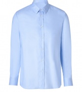 With its crisp, classic coloring and clean modern look, Marc Jacobs cotton button-down is a luxe essential tailored to four-season sophistication - Classic collar, long sleeves, buttoned cuffs, button-down front, shirttail hemline - Contemporary straight fit - Wear with pullovers and broken-in jeans, or to work with silk ties and sharply cut suits