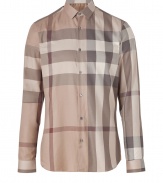 Work an iconic edge into your contemporary separates with Burberry Londons sharp cotton check shirt, finished with a French placket for a flawless look - Small cutaway collar, long sleeves, buttoned cuffs, button-down front - Modern slim cut - Wear with everything from pullovers and jeans to slim tailored suits