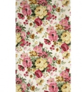 Step into a lush garden with this Chantal accent rug from Bacova, featuring a colorful floral print that will brighten up any space. Latex back ensures non-slip protection.