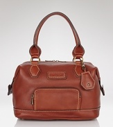 Let Longchamp's classically styled leather satchel lend your look timeless appeal. In a rich cognac leather, this bag makes a chic partner for equestrian boots and chunky knits.