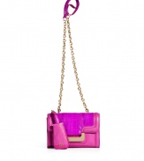 A mini version of the must-have Harper silhouette, this Diane von Furstenberg crossbody bag will update your cocktail-ready look - Front flap with magnetic snap closure, back slit pocket with hidden magnetic snap, lip-shaped mirror attached to handle, chain detailed shoulder strap, inside zippered back wall pocket, back logo detail - Pair with a flirty frock and heels