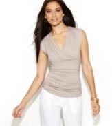 A fitted silhouette enhanced with sexy ruching - meet your new favorite top, from INC!