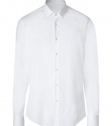 Sleek and sophisticated, Baldessarinis stretch cotton shirt is a chic staple perfect for setting the foundations of sharply tailored looks - Classic collar, long sleeves, buttoned cuffs, button-down front, shirttail hemline - Contemporary slim straight fit - Wear with knits and favorite jeans, or with elegant silk ties and slim cut suits