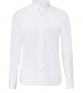 Timeless staples are a great way to ground your wardrobe, and Closeds slim cut white button-down is a cool modern choice - Classic collar, long sleeves, buttoned cuffs, button-down front, shirttail hemline - Slim fit - Wear with jeans and a pullover, or a blazer and tailored trousers