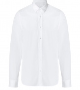 Update your workweek staples with this stylish button-down from Jil Sander - Spread collar, front button placket, long sleeves, curved hem - Slim fit - Pair with jeans, trousers, chinos, or cords