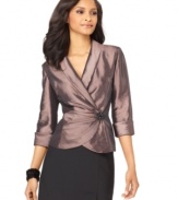 This luxurious Alex Evenings jacket pairs with pants and skirts for a polished and put-together look.