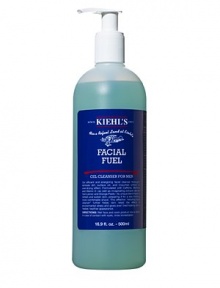 NEW LARGE SIZE. Formulated with caffeine, vitamins and citrus, re-energize and invigorate your complexion with this advanced cleanser. Efficient and energizing, the formula thoroughly removes dirt, surface oil, and impurities without an over-drying effect, while helping the skin resist environmental stress. Made in USA. 16.9 oz. 