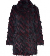 Take a show-stopping stance on chic winter style in Antik Batiks two-tone fur coat, detailed in dramatic contrasting rabbit and fox for ultra luxurious results guaranteed to make an impact - Spread collar, long sleeves, hidden front hook closures, side slit pockets - Contemporary straight fit, hits at the knee - Pair with form-fitting separates and edgy statement accessories