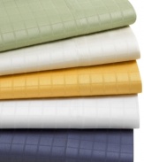 Sleep tight! Unwind in comfort with this 310-thread count sheet set, featuring a classic tone-on-tone windowpane pattern and subtle sheen for a smart presentation. Comes in five classic colors to match any bedroom decor.