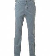 Stylish petrol-colored pants in fine cotton - slim, casually cut with fly-front and wide waistband with belt loops - trendy wrinkled look - casual and comfy, crazy alternative to jeans - with two diagonal side pockets - your fave pants for everyday - wear with a shirt, dress shirt or long sleeve and boots or sneakers