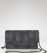 La Regale's beaded silk clutch is a chic after-hours detail. Pay attention to the finer points: this bag shines with a sleek cocktail dress and heels.