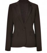 Perfect for lending a tailored finish to your work look, Theorys Gabrielle suiting blazer is a chic seasonless staple - Notched lapel, long sleeves, structured shoulders, single button closure, flap pockets, double back vent - Tailored fit - Team with everything from jeans and tees to feminine silk tops and matching trousers